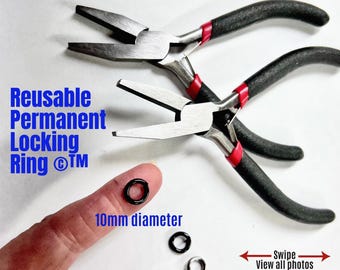 REUSABLE Permanent Locking Rings ©™ | Day Collar Hex Lock Alternative | Jewelry Pliers Optional