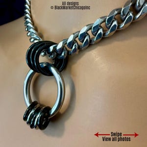 Chunky Chain Day Collar, Waterproof Stainless Steel, O-Ring 24-7, Lockable