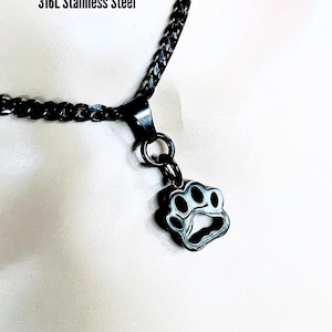 Kitten Sub Day Collar, Waterproof Lock Option, BLACK Stainless Steel