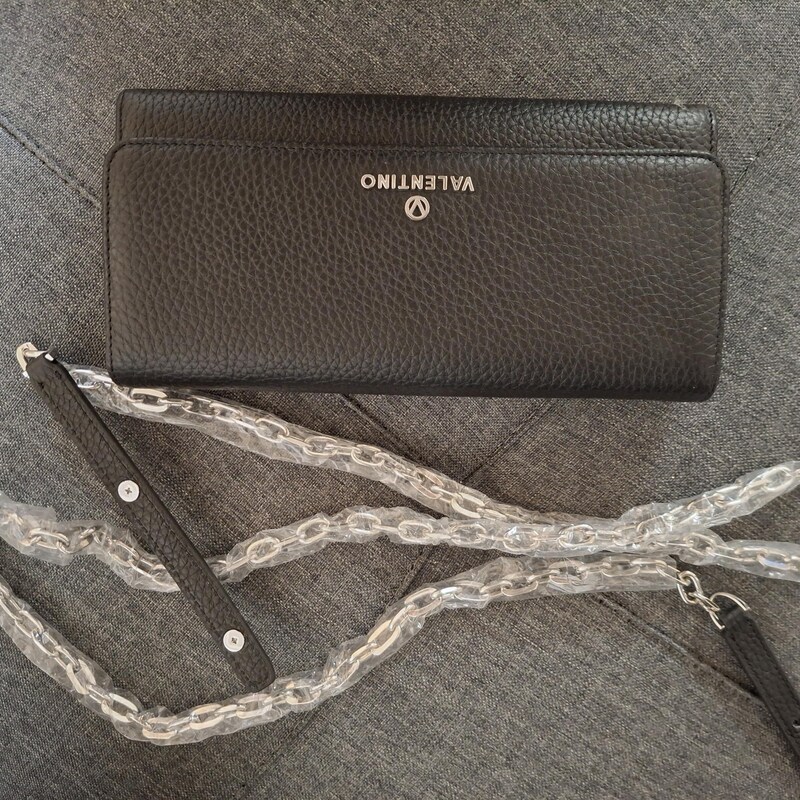 Mario Valentino Black Polyurethane Women's Wallet