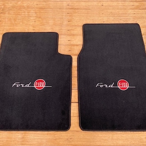 For Ford f100 pickup truck Floor mats carpet Black Set of2 1952-56