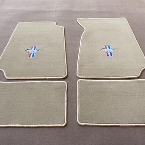 For Ford mustang velour floor mat mats carpet tan set of4 1994-04