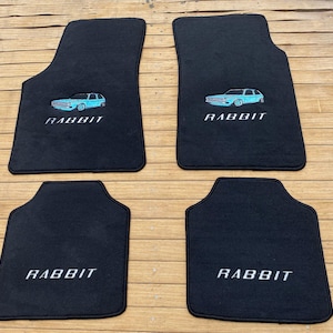 For VW Golf Mk1 Velour floor mats carpet black Set of4 1974-82