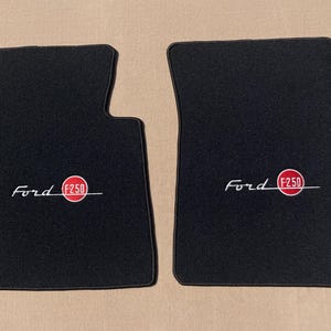 For Ford f250 Velour Floor mat mats carpet black 2pcs 1953-79