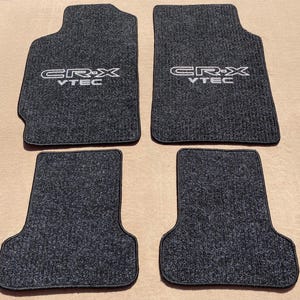 For crx vtec Custom floor mats carpet ribbed black 4pcs 1988-91