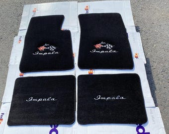 for chevy impala ss lowrider floor mats carpet black of4 1959-79