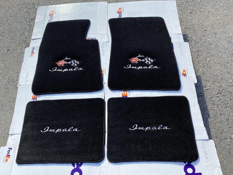 Black Floor Mats 2014-2017 Chevy Impala Embroidered Double