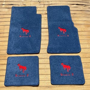 For ford Bronco II Custom velour floor mat carpet blue set of4 1984-90