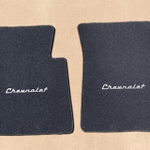 Tapis de sol en velours pour camionnette Chevrolet C10 apache, noir, 2 pièces 1953-79