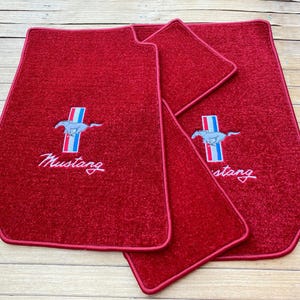 For Ford mustang velour floor mat mats carpet red set of4 1994-04