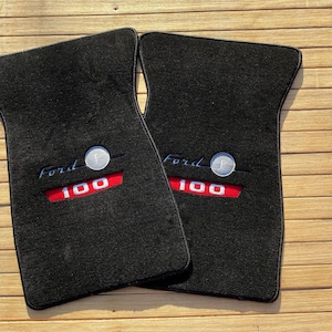 For Ford f100 pickup truck Floor mats carpet Black Set of2 1952-79