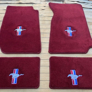 For Ford mustang velour floor mat mats carpet maroon set of4 1994-04