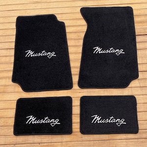 For Ford mustang velour floor mat mats carpet black set of4 1994-04