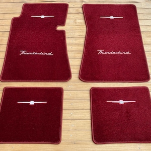 For Ford Thunderbird Floor Mat Mats Carpet burgundy Set of 4 1964-66
