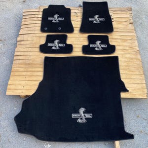 Ford mustang shelby super snake Floor and trunk Mat Mats Carpet black Set of 5 2015-25