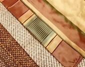 Designer Fabric Remnants in Silk and Tweed Coordinated Rust Drapery Fabric and Upholstery Samples - FS10