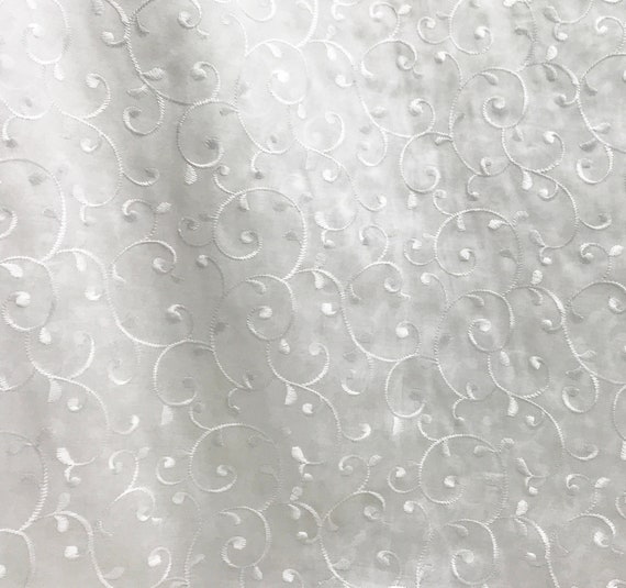Wide Embroidered Sheer Fabric Extra Wide Sheer Drapery Fabric Etsy
