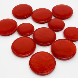 Red Vintage Buttons Self Shank Disc Buttons Large and Small Button Collectible B869 2 buttons image 3