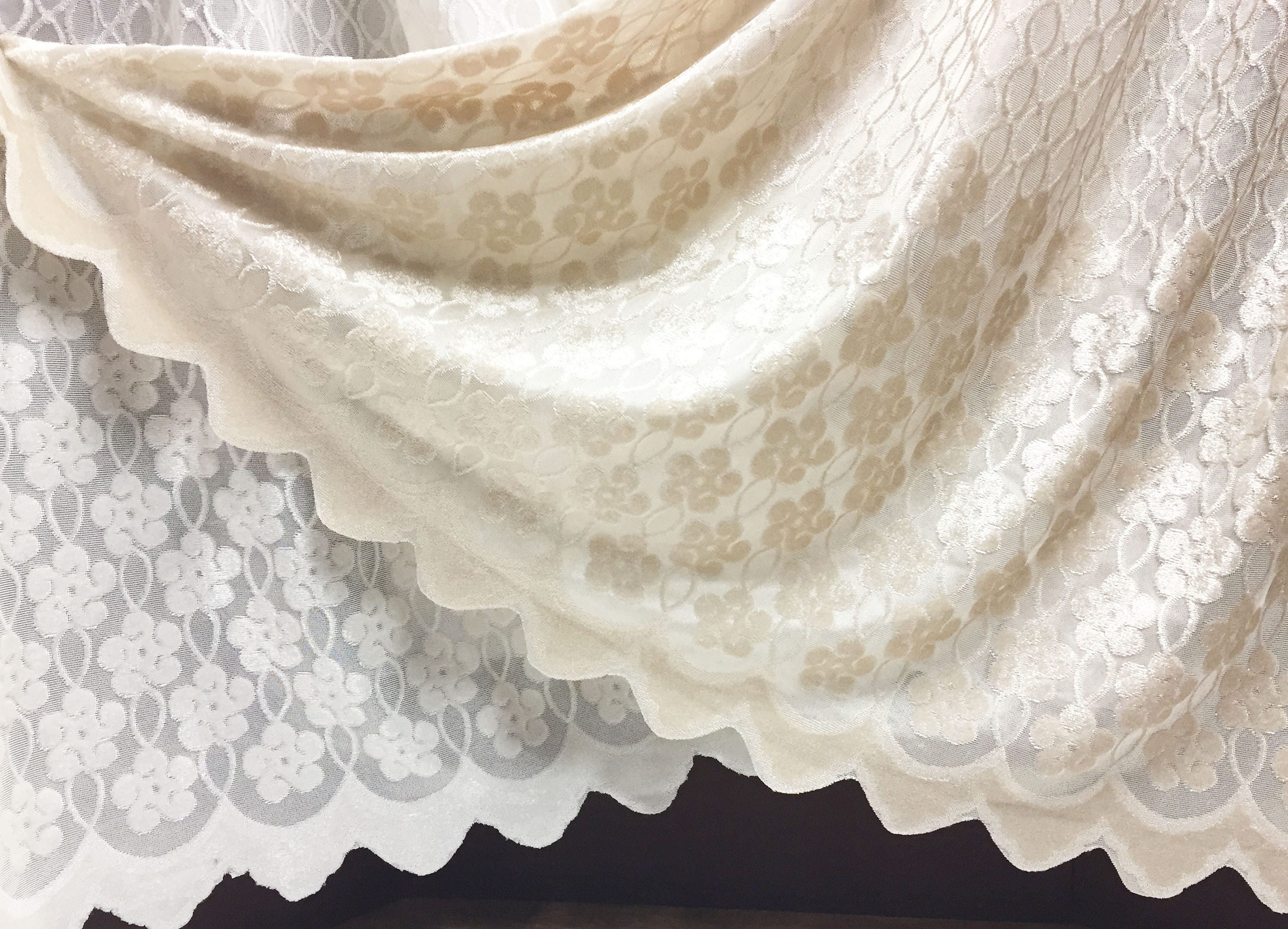 Sheer Fabric Polyester Patterned Sheer Panel White or Etsy