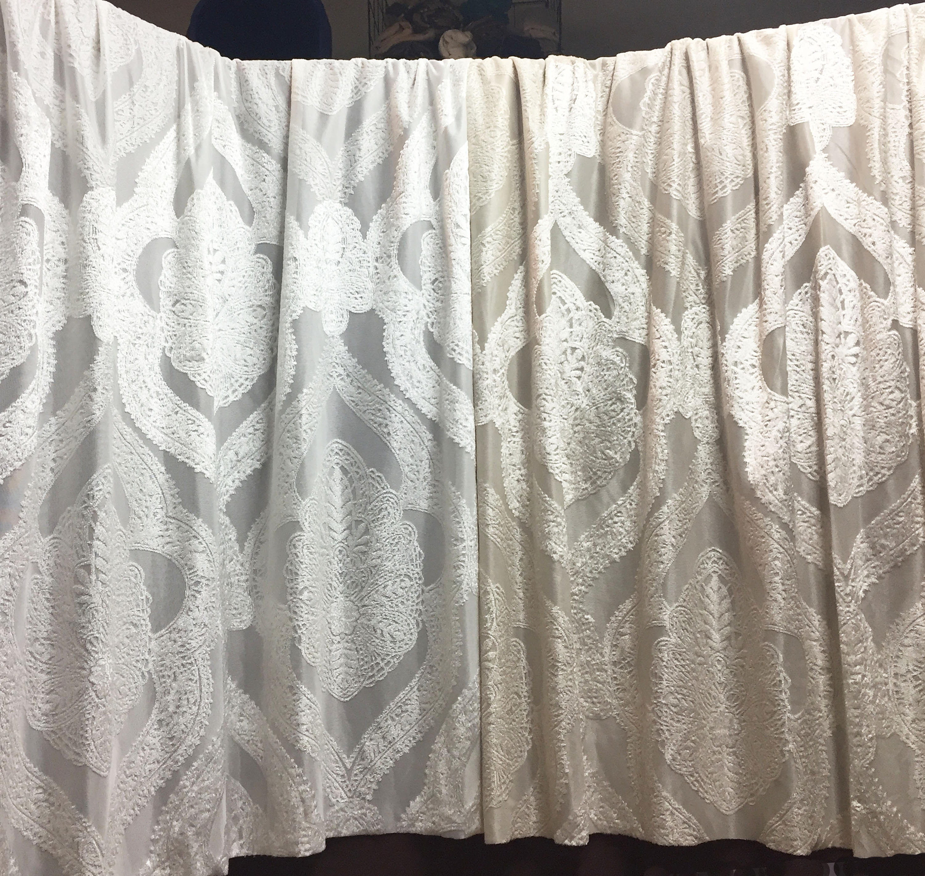 Sheer Fabric Polyester Patterned SemiSheer Panel White or Etsy