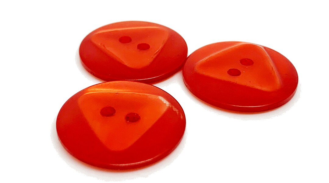 Red Vintage Moonglow Buttons With Center Triangle 3/4 Inch Etsy