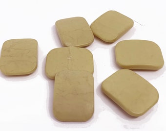 Beige Vintage Shank Button Rectangular Plastic Shank Buttons Unique Collectible   B762 - 1 Button