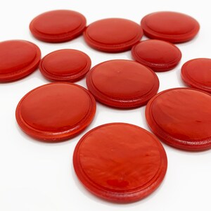 Red Vintage Buttons Self Shank Disc Buttons Large and Small Button Collectible B869 2 buttons image 2