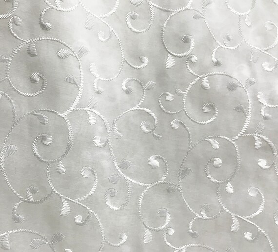 Wide Embroidered Sheer Fabric Extra Wide Sheer Drapery Fabric Etsy