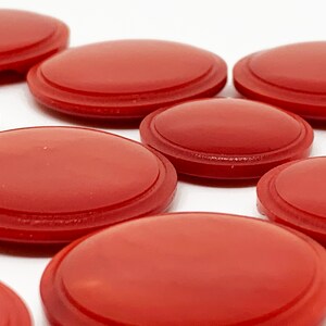 Red Vintage Buttons Self Shank Disc Buttons Large and Small Button Collectible B869 2 buttons image 9