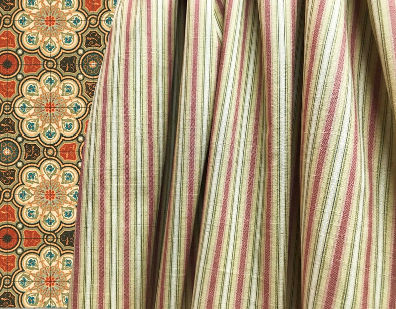 Pink Stripe Fabric Quilting Cotton Fabric Pink and Ivory Etsy