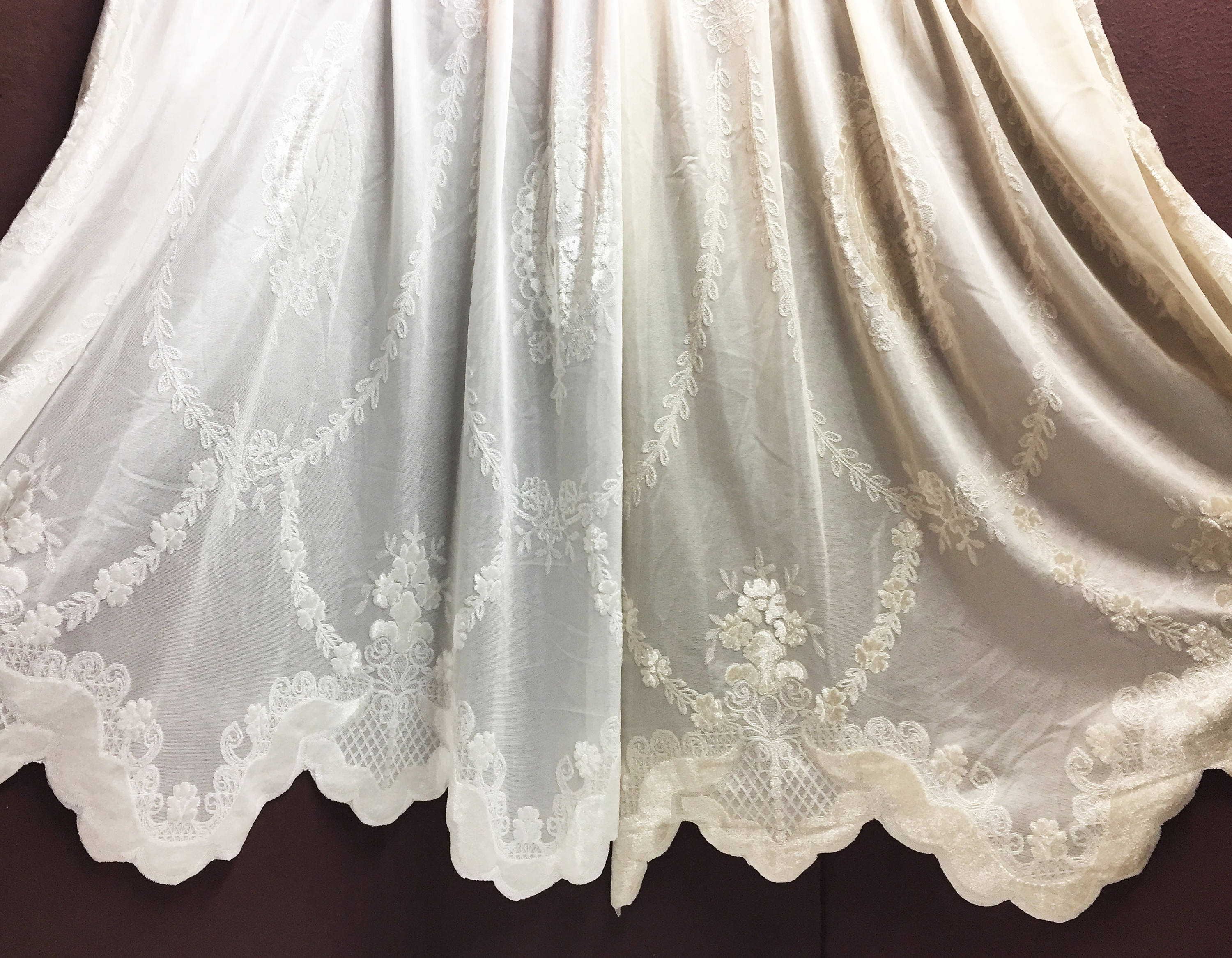 Sheer Fabric Polyester Patterned Sheer Panel White or Etsy