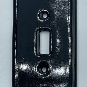 NOS Vintage Porcelain Light Switch Plate Cover Black Knight MCM Restoration