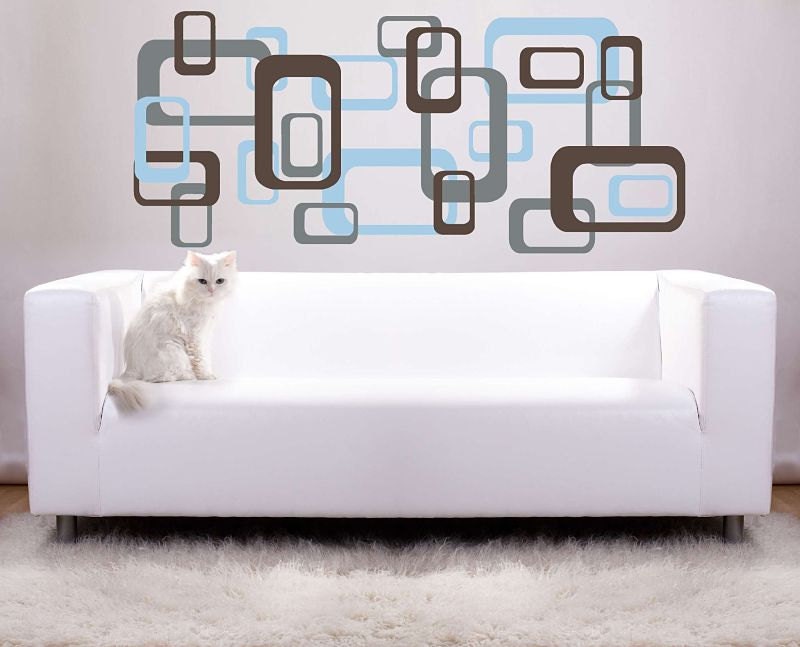 24 Large Retro Squares Vinyl Wall Decal Etsy