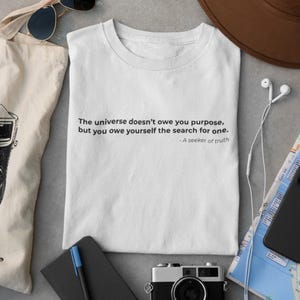 Purpose Search T-Shirt – Custom Name Existential Quote Tee – Gift for Philosophical Thinkers