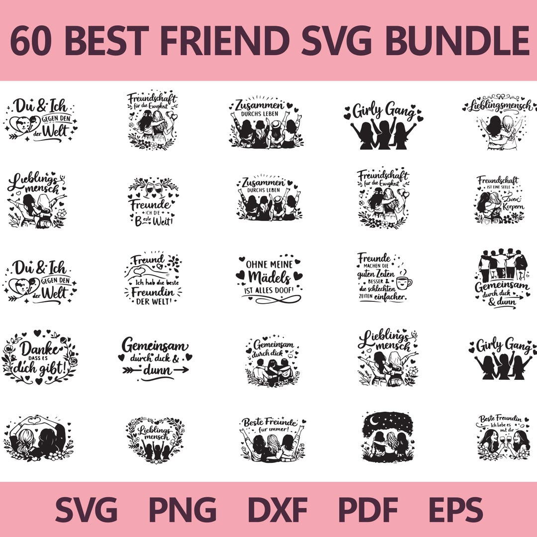 60 Friend SVG Bundle | Friendship Quotes Cut Files for Cricut ...