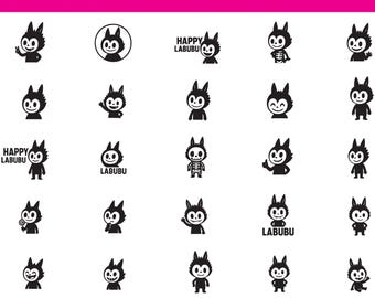25 Labubu SVG Bundle | Cute Cartoon Character Clipart | Labubu Cricut Cut Files | Kawaii Vector Art | PNG PDF Ai Digital Download