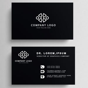 GlowingGrafisch visitekaartje | bedankje bruiloft plaats sjabloon afdrukbare logo kaarten / digitale download producten luxe bezoekkaart