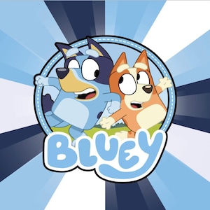 Bluey Fabric Blue Dog Fabric Cartoon Fabric Anime Fabric By The 1/2 Yard