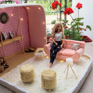 Grande maison de poupée dans une valise, meubles miniatures à l'échelle 1:6 pour poupées Barbie/Blythe/Momoko/Grand Pullip/Pukifee, etc.