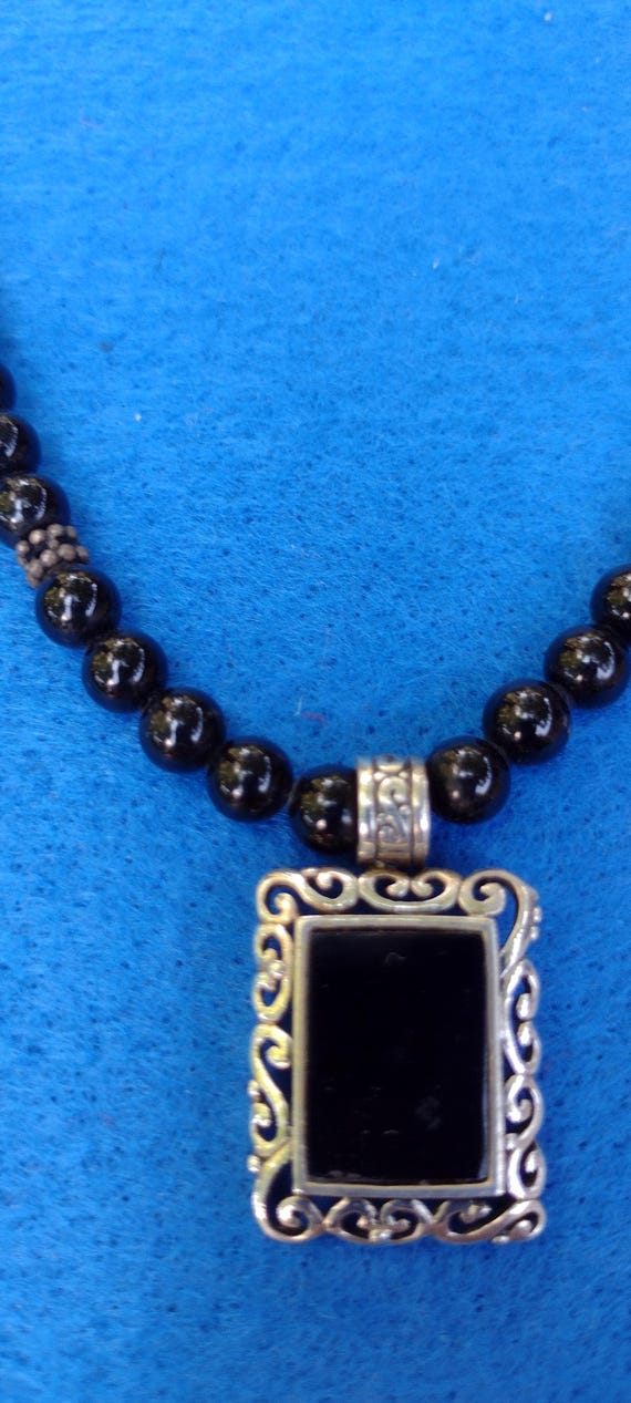 Sterling Silver and Onyx Pendant
