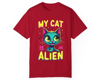 My Cat is an Alien T-shirt, Fun Alien Tee, Gift for Husband, Quirky Couple Shirt, Unisex Graphic Tee, Sci-Fi Enthusiast Apparel