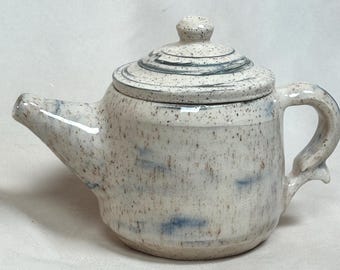 Ceramic Teapot | Handmade | Speckled Clay |Rustic Blue Glaze Kitchenware. Snack, Beverages, Coffee