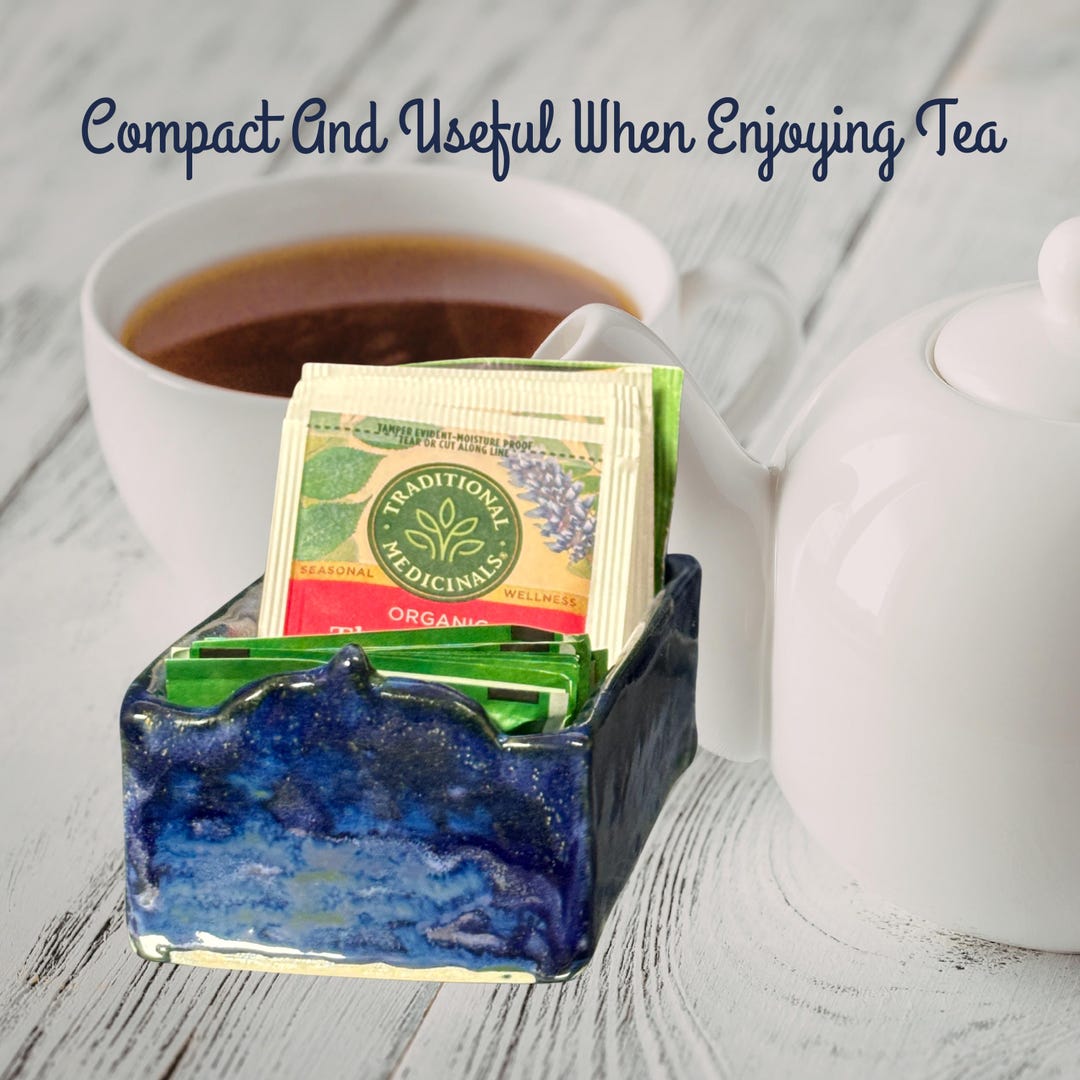 Tea Service Condiments Handmade, Tea Package Jar | Ceramic | Blue, White Glaze | Home, Dining ...