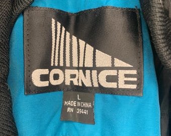 Vintage Cornice Ski Suit Retro 80s One Piece Teal Black Snowboard Hiking Suit GREAT Condition