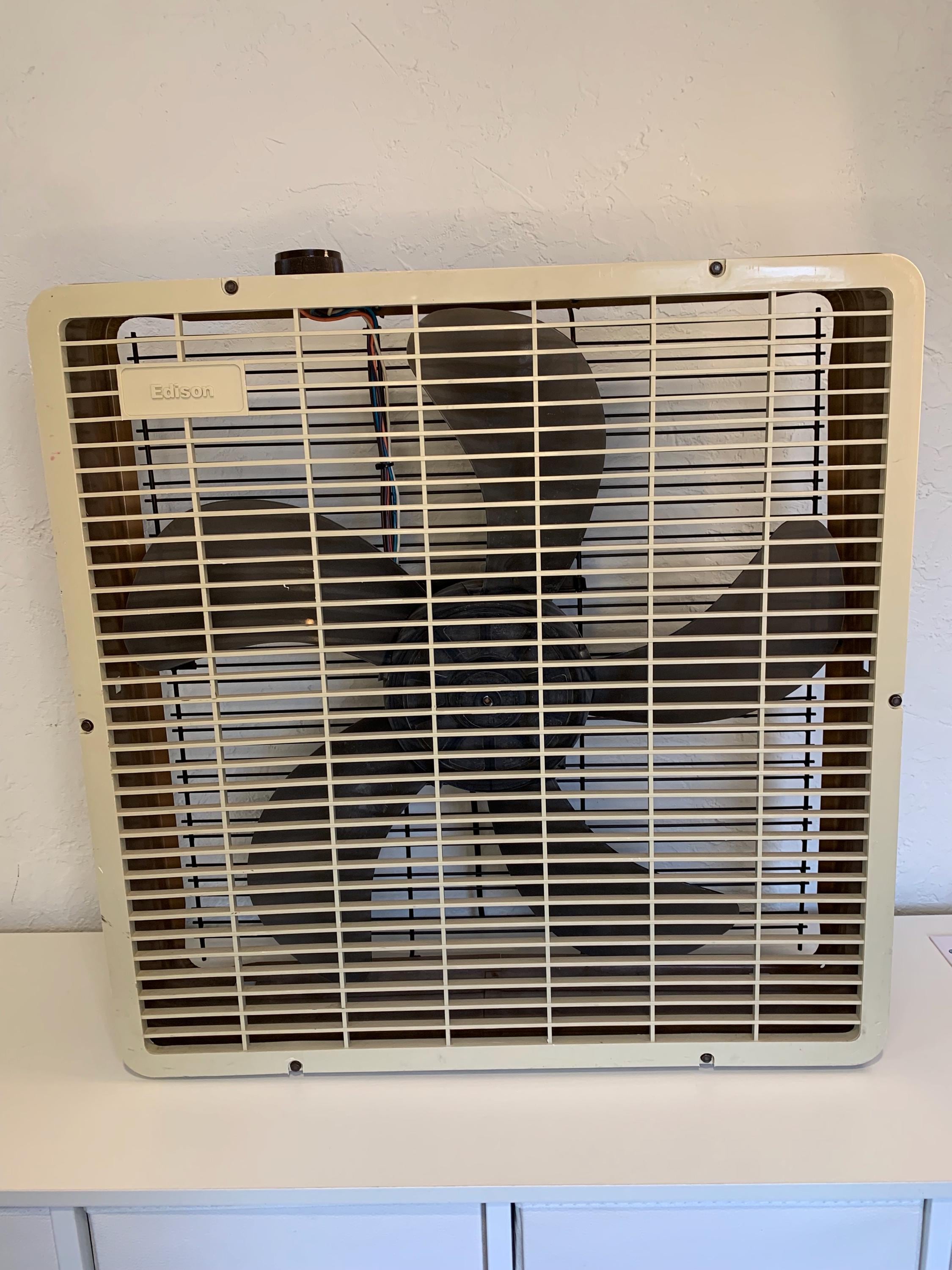 Vintage 80s Edison Toastmaster Model 204011B 20” Box Fan Faux Wood