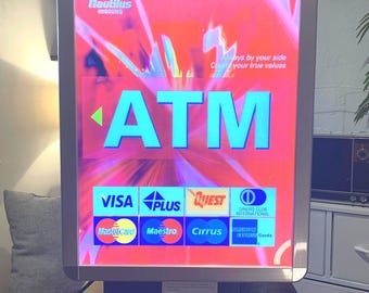 Nautilus Hyosung ATM Sign Genuine Commercial Grade Backlit Display Indoor or Outdoor Decor