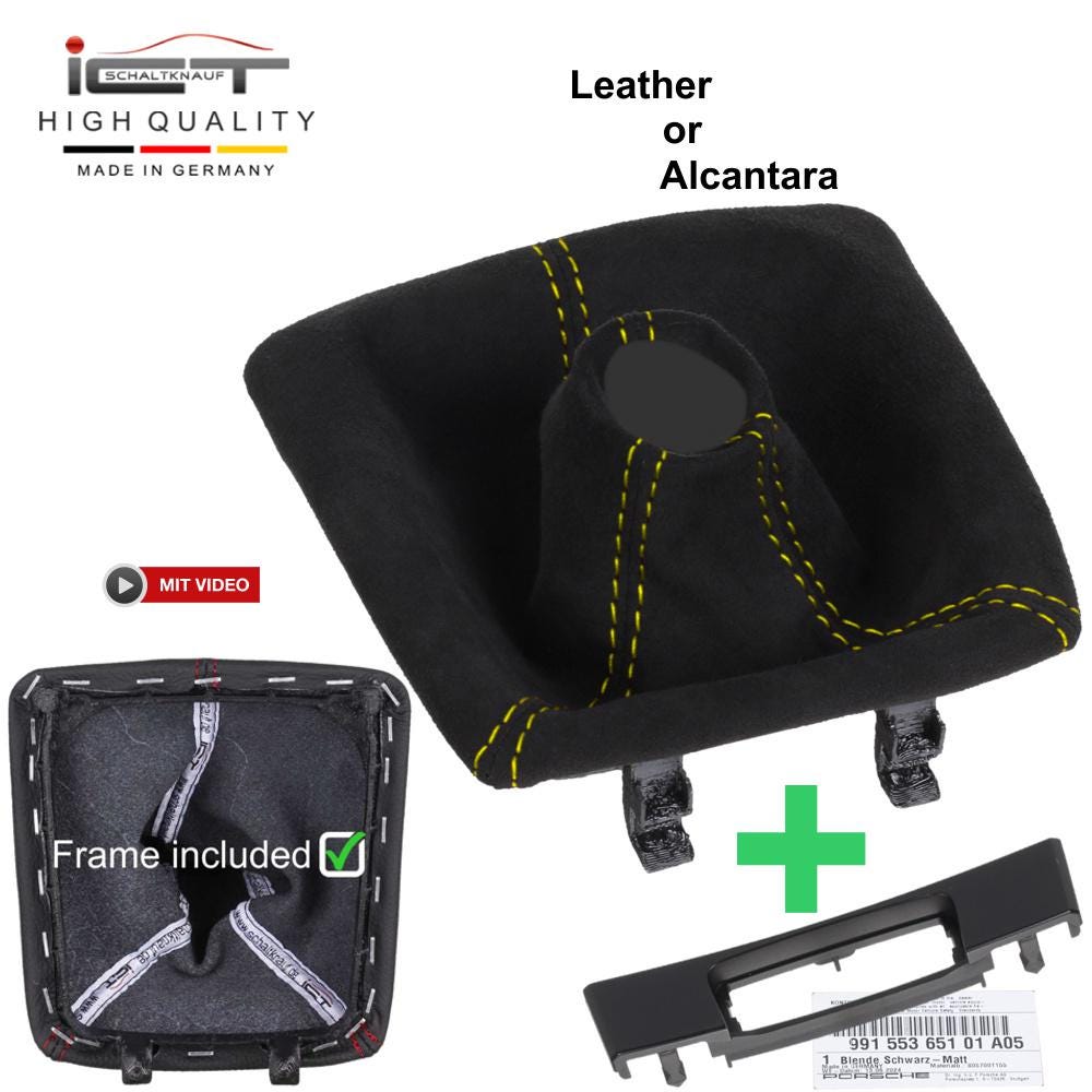FOR AUDI 100 C4 1990-1994 GEAR SHIFT BOOT GAITER LEATHER STITCHING GRAY