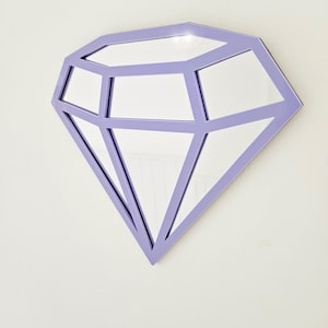 Diamond Mirror Customisable / Wall Art / Wall Decor / Novelty Hand Made Mirror / Girls Mirror