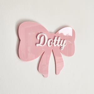 Custom Girls Name Bedroom Door Sign / Bow
