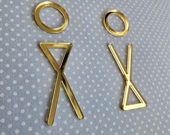 Set of 2 Modern Toilet Signs Ladies / Gents men / Women